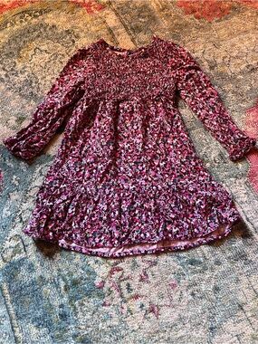 wonder nation Toddler Pink Floral Long-Sleeve Dress